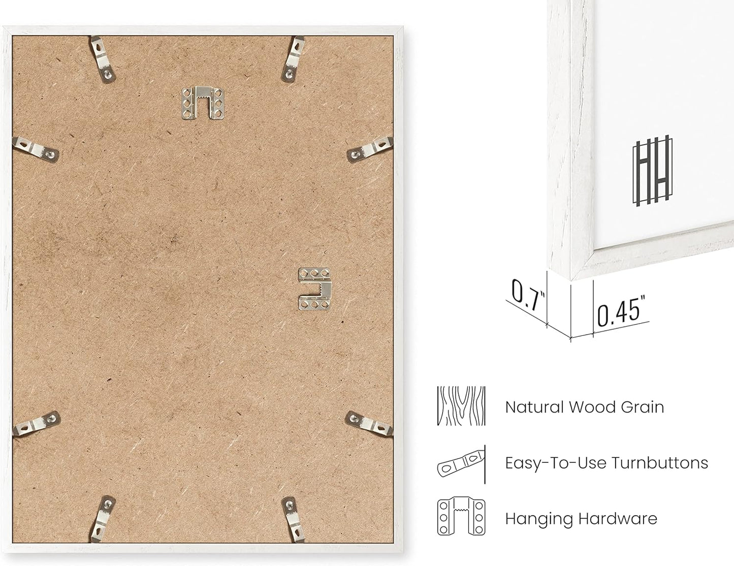 HAUS AND HUES 20x30 Picture Frames Set of 4 - Poster Frames 20x30, 20x30 Inch Frames, Poster Frames 20 X 30 Inches, 20 X 30 Wood Frames, 20x30 Photo Gallery Wall Frame Set (White Frame)