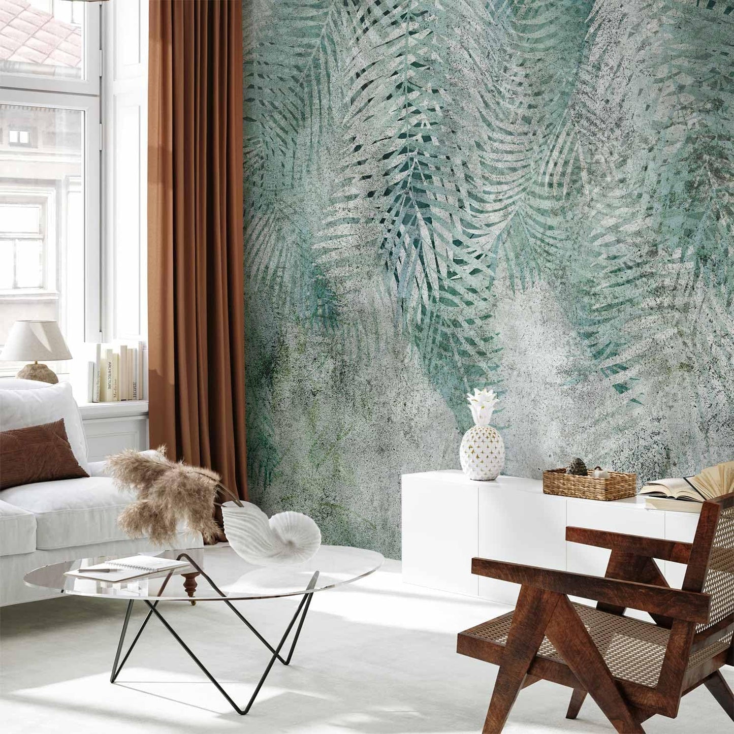 artgeist Wall Mural Leaves 79x55 in - XXL Non-Woven Wallpaper Fleece Wall Decor Photo Print Picture Image Design Nature Botanical Plants Palm Abstract b-C-0861-a-a