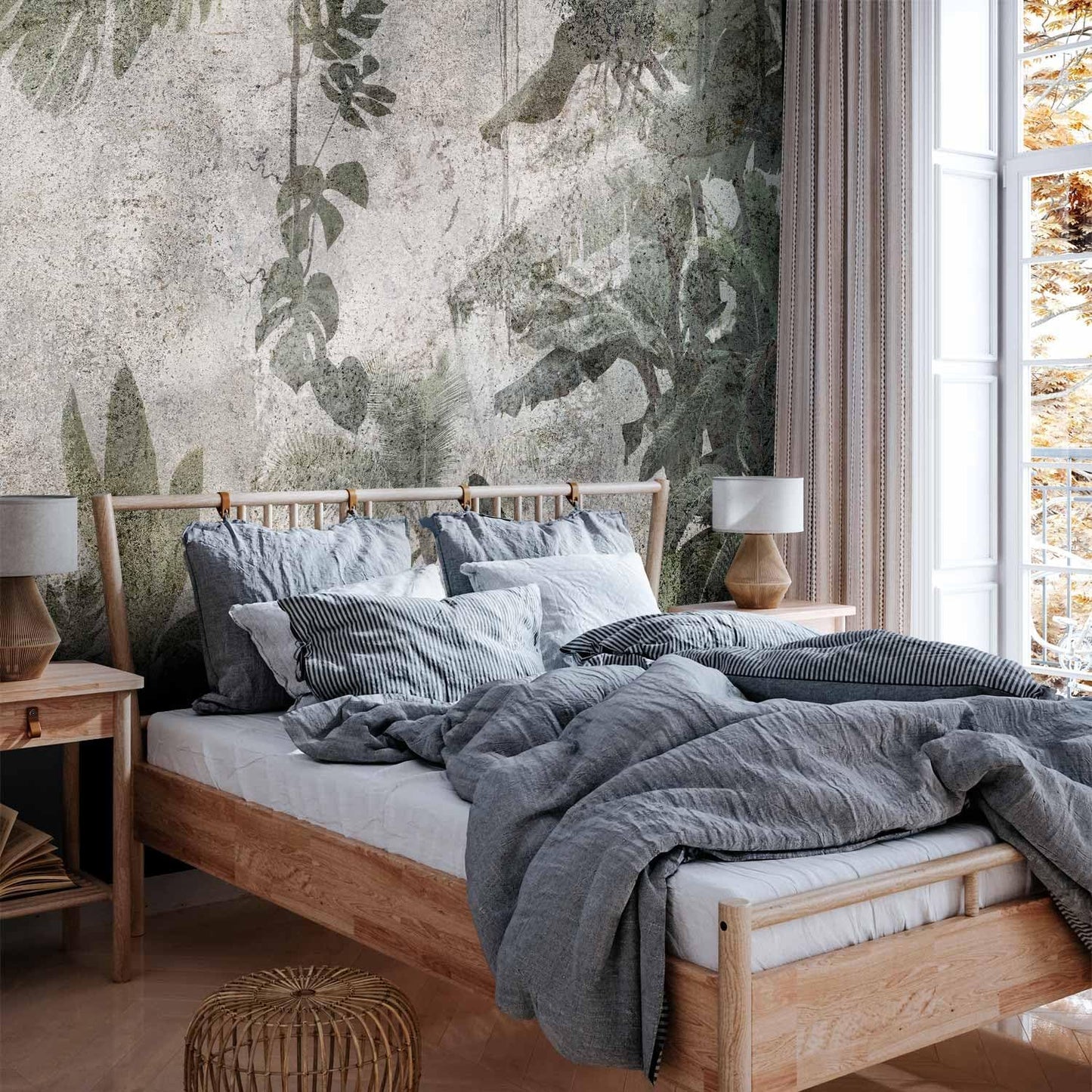artgeist Wall Mural Tropical Leaves 157x110 in - XXL Non-Woven Wallpaper Fleece Wall Decor Photo Print Picture Image Design Landscape Jungle Nature Monstera Palm Leaves b-C-0821-a-a