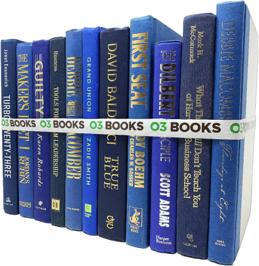 Curated Decorative Books Hardcover Décor Books for Home Décor, Choose Color, Interior Design, Office, Wedding Display, Instant Library, or Staging (Jeans, Three Feet)