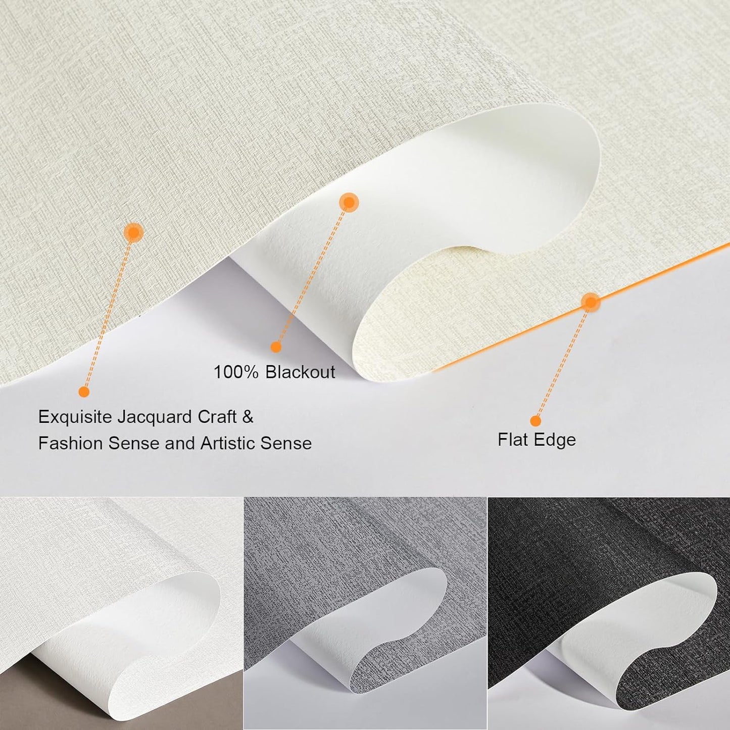 Persilux Blackout Shades for Windows Cordless Roller Blinds, Roller Windows Shades for Home with Fabric Attached Valance, UV Protections Easy Installation for Door/Office, Limestone(31.5" W x 48" H)