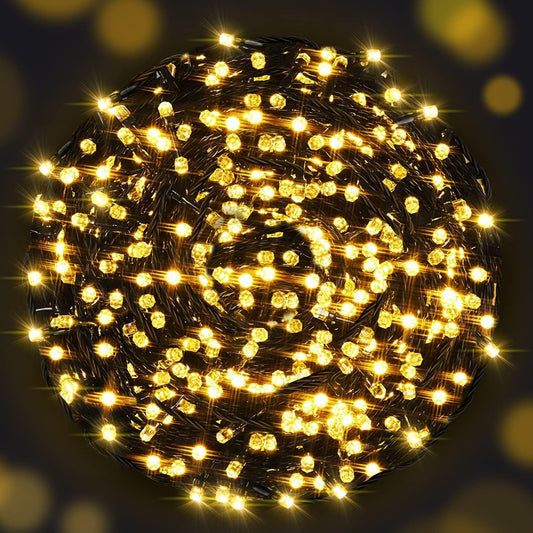AmyHomie Warm White Christmas Lights, 108Ft 300LED Plug-in Christmas String Lights,8 Modes Waterproof Fairy String Lights for Outdoor & Indoor Christmas Tree Home Patio Garden Party Wedding Decor