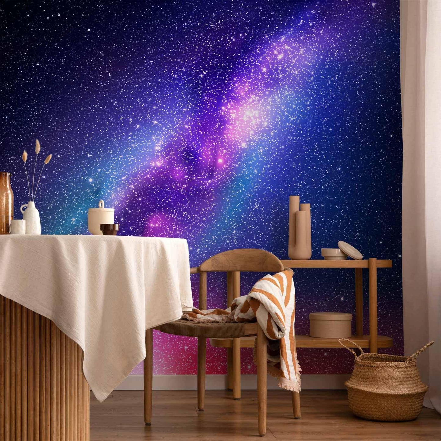 artgeist Premium Wall Mural Galaxy 177x124 in - XXL Non-Woven Wallpaper Fleece Wall Decor Photo Print Picture Image Abstract Space Sky Star Cloud Violet f-C-0487-a-a