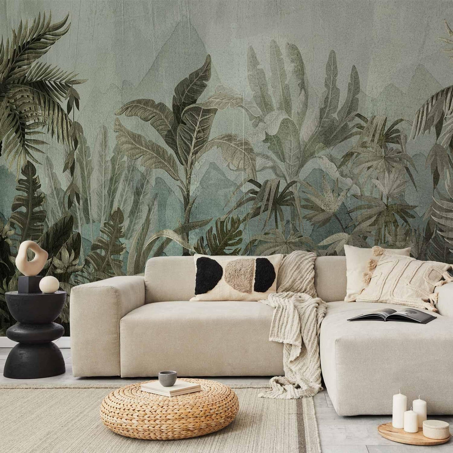 artgeist Wall Mural Leaves 138x101 in - XXL Non-Woven Wallpaper Fleece Wall Decor Photo Print Picture Image Design Nature Botanical Plants Palm Abstract b-C-0854-a-a