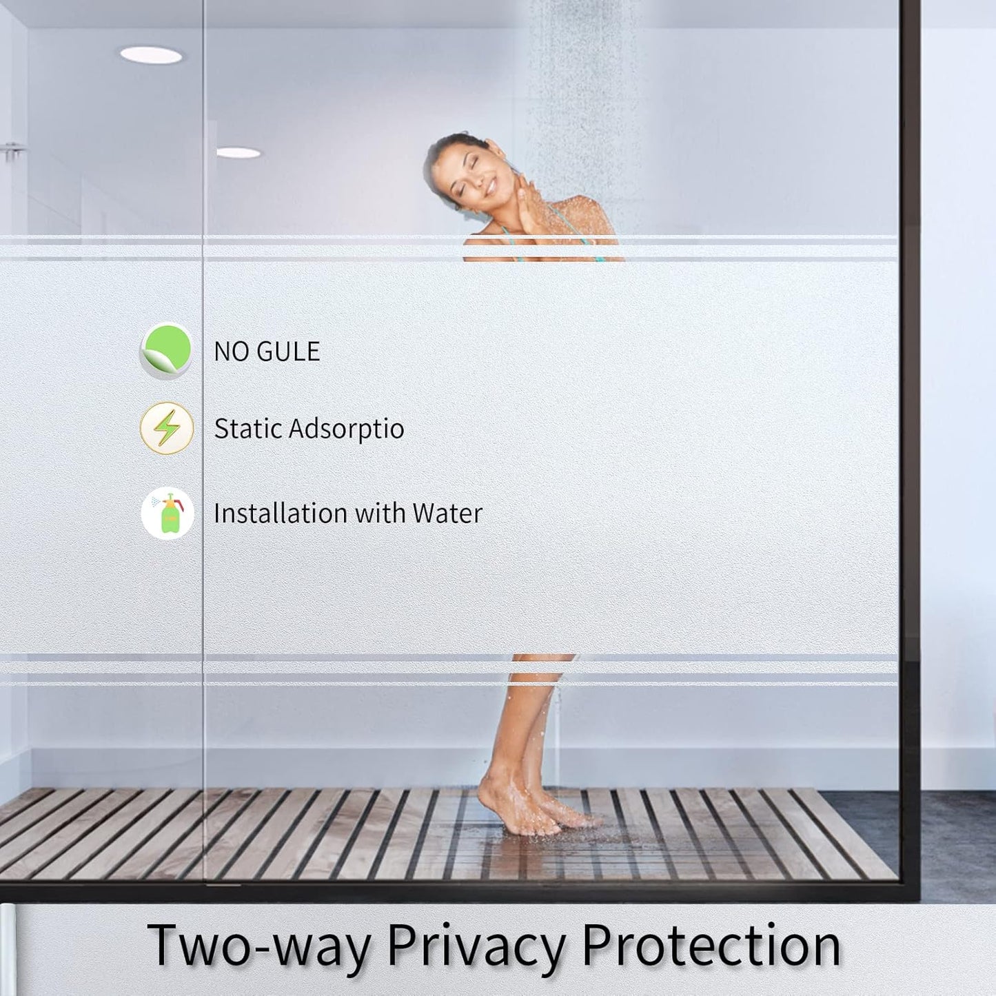 Frosted Glass Window Film with Tools,Reusable Window Privacy Film,Static Clings Window Film Kit for Home Bathroom and Office. (Pure, 29.6Inch×157.4Inch)