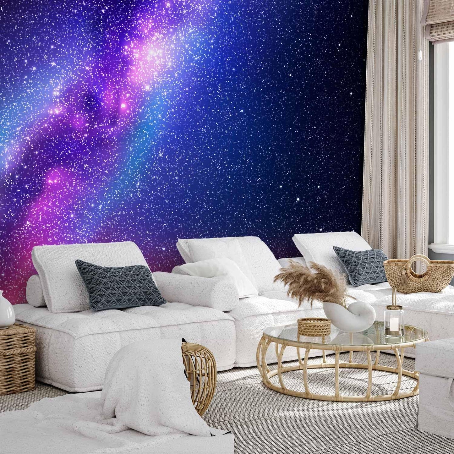 artgeist Premium Wall Mural Galaxy 98x69 in - XXL Non-Woven Wallpaper Fleece Wall Decor Photo Print Picture Image Abstract Space Sky Star Cloud Violet f-C-0487-a-a