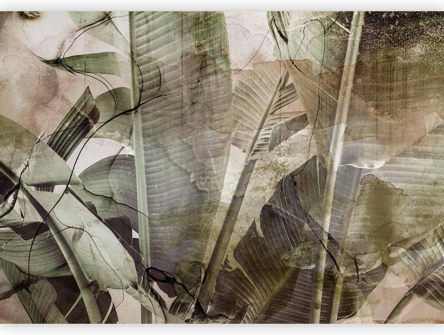 artgeist Premium Wall Mural Tropical Leaves 79x55 in - XXL Non-Woven Wallpaper Fleece Wall Decor Photo Print Picture Image Design Plant Jungle Nature Like Painted b-C-0776-a-a