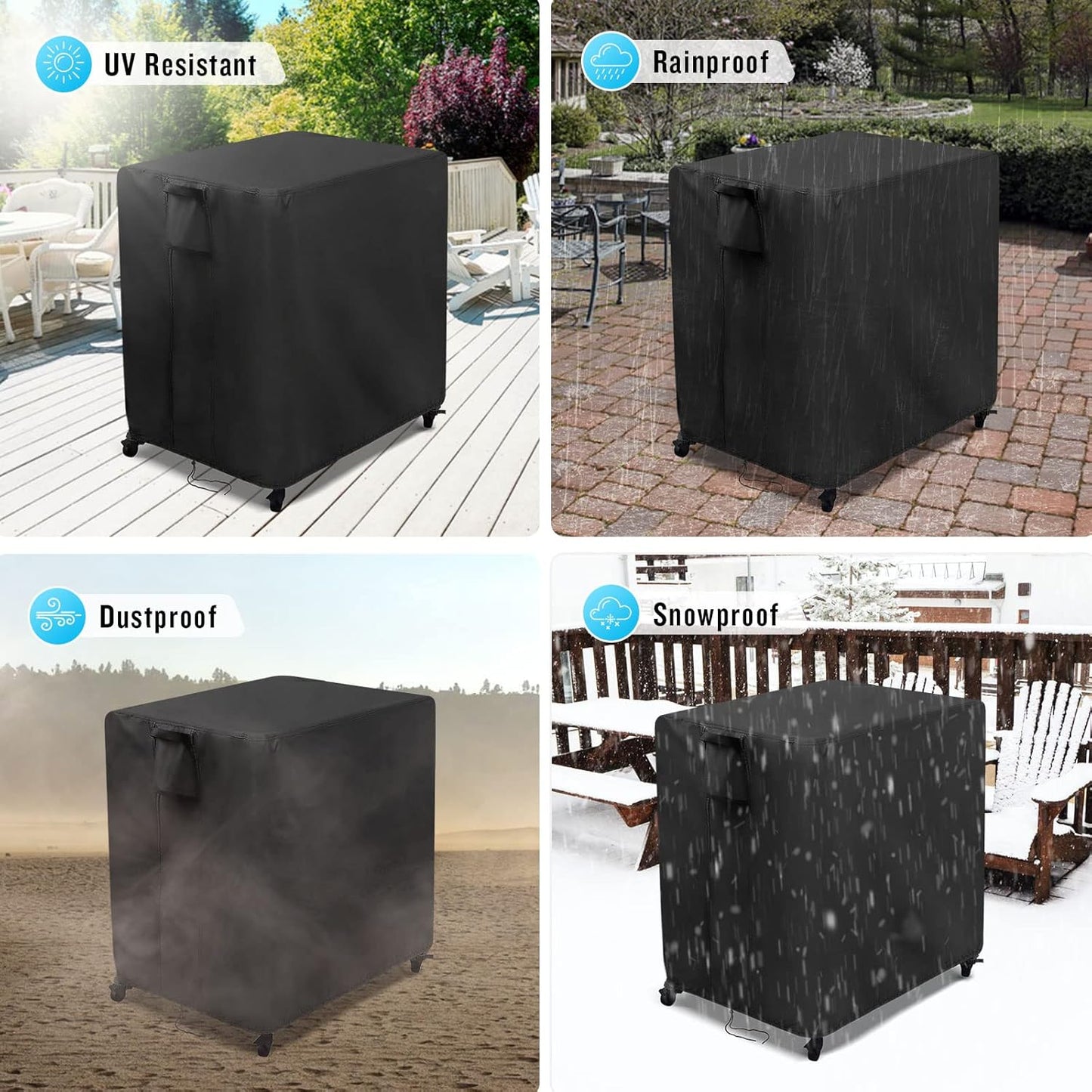 Kingling Outdoor Table Cover for Patio Cart Table, Waterproof Outdoor Grill Prep Table Cover Prep Cart Table Cover - 32" L x 27" W x 30" H