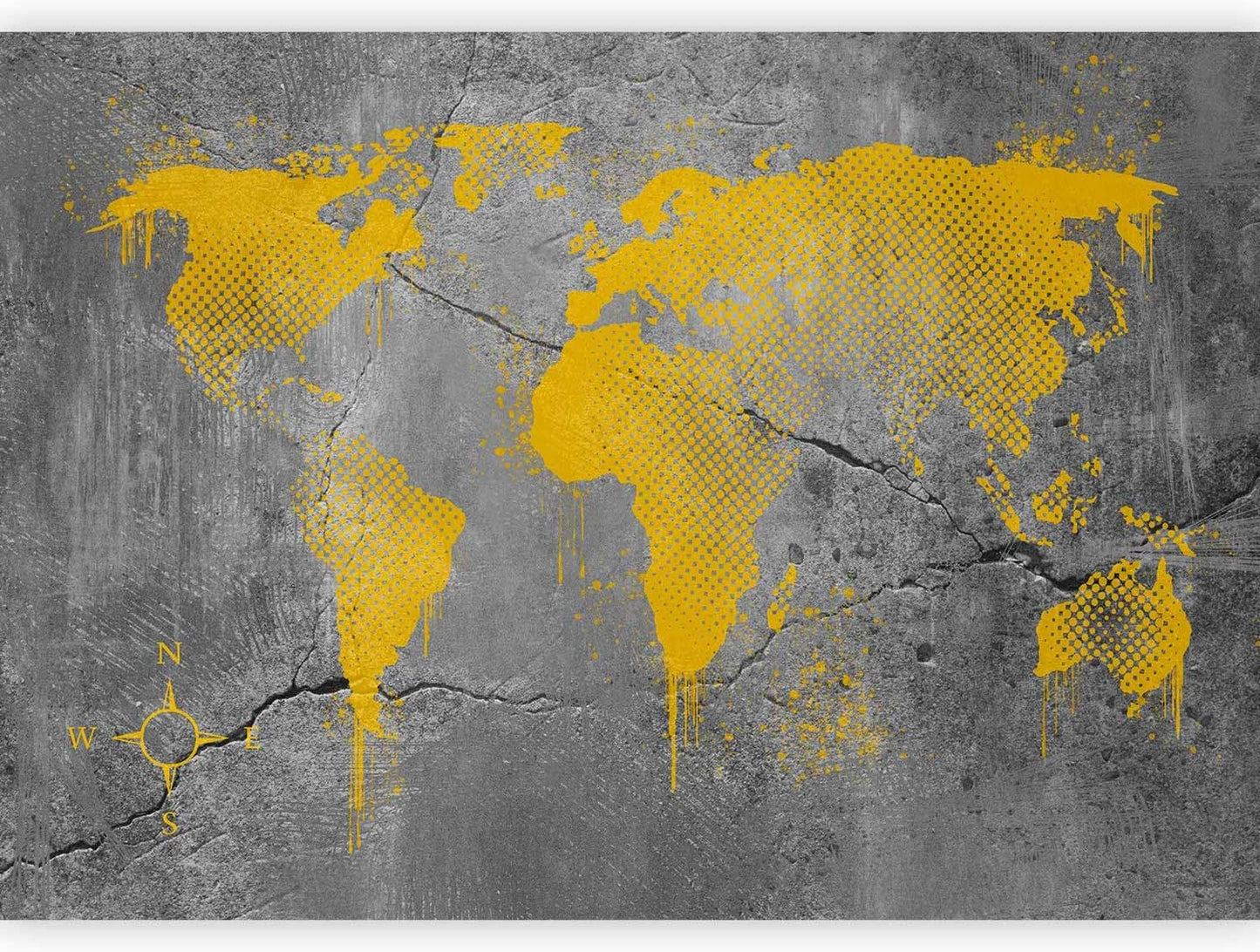 artgeist Wall Mural World Map 177x124 in - XXL Non-Woven Wallpaper Fleece Wall Decor Photo Print Picture Image Design Map of The World k-A-0494-a-a