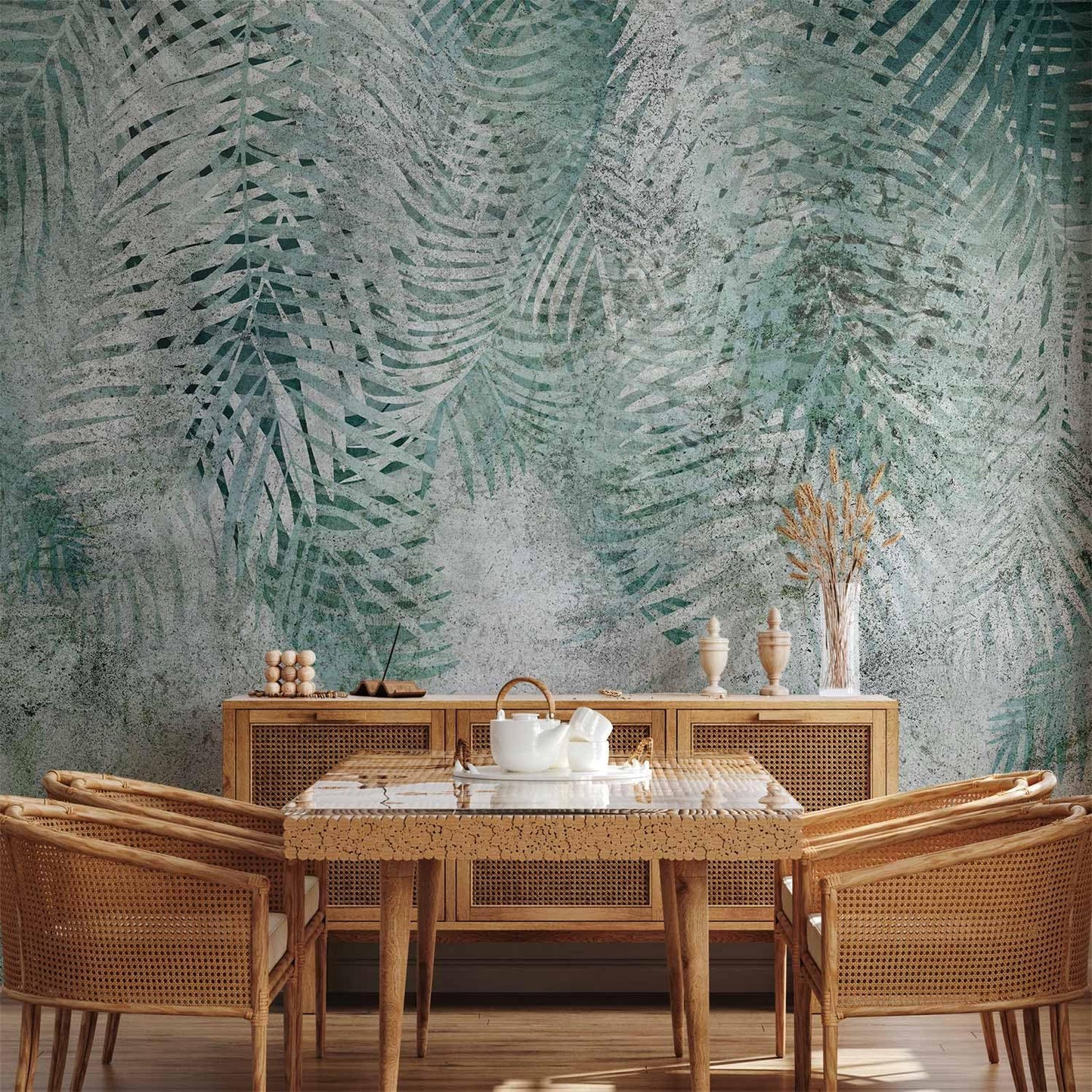 artgeist Wall Mural Leaves 79x55 in - XXL Non-Woven Wallpaper Fleece Wall Decor Photo Print Picture Image Design Nature Botanical Plants Palm Abstract b-C-0861-a-a