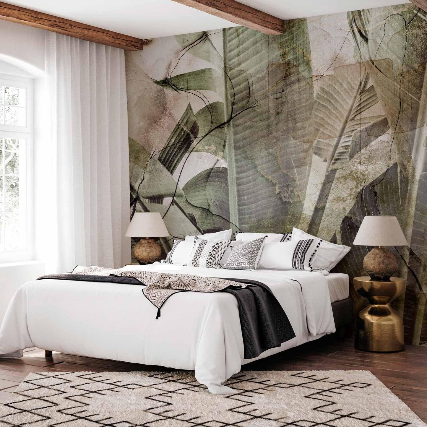 artgeist Premium Wall Mural Tropical Leaves 177x124 in - XXL Non-Woven Wallpaper Fleece Wall Decor Photo Print Picture Image Design Plant Jungle Nature Like Painted b-C-0776-a-a