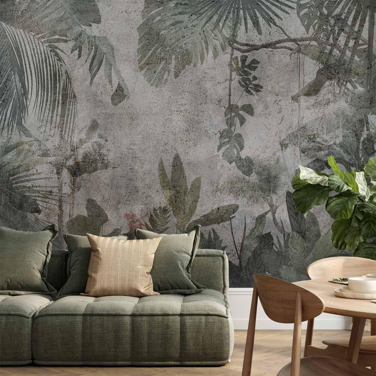 artgeist Wall Mural Tropical Leaves 135x101 in - XXL Peel and Stick Self-Adhesive Wallpaper Removable Large Sticker Foil Wall Decor Print Picture Image Design Jungle Nature Monstera b-C-0821-a-a