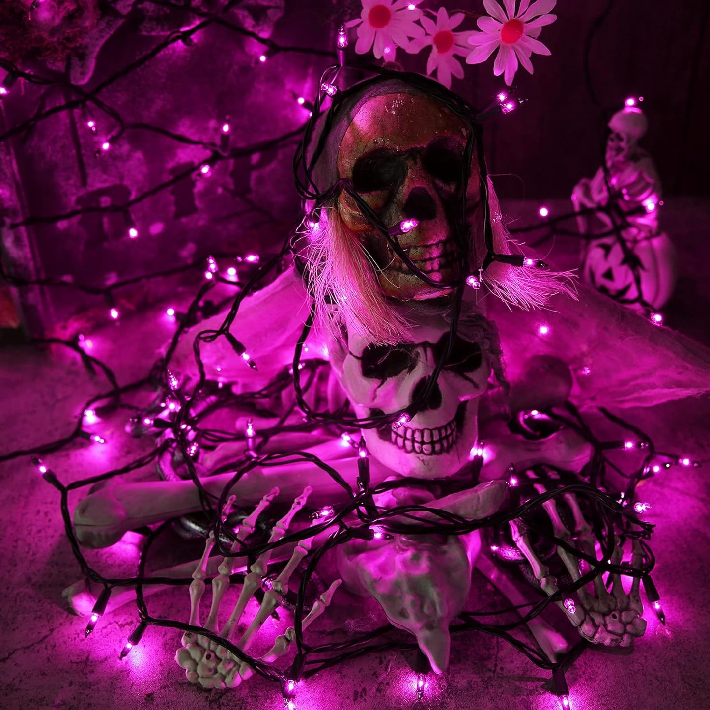 Toodour Purple Halloween Lights, 75ft 300 Count Incandescent Halloween String Lights, UL Certified Connectable Mini Bulbs String Lights for Home, Garden, Porch, Yard, Patio, Party, Indoor Decoration