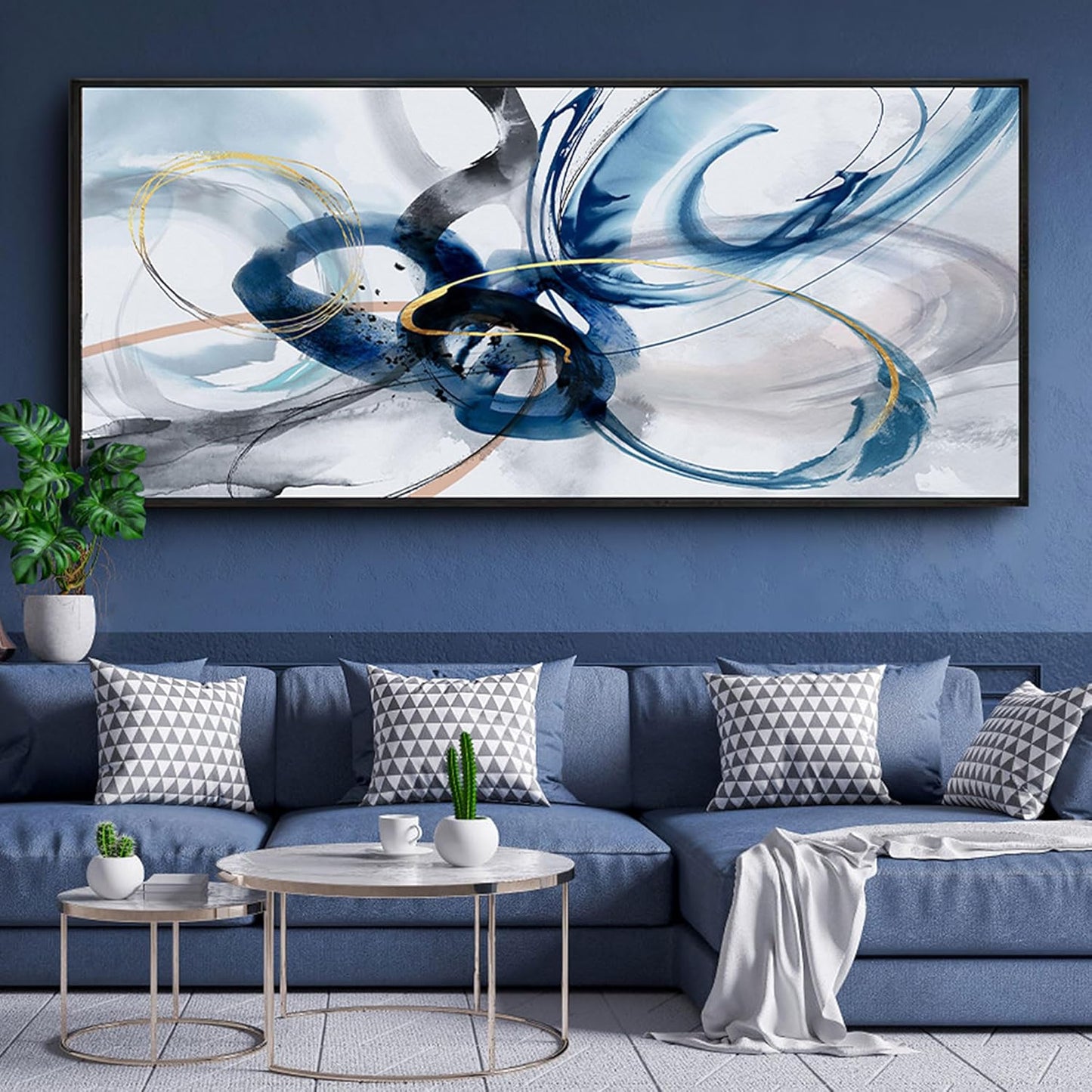 KLAKLA Extra Large Wall Art - Abstract Huge Canvas Picture Wall Decor Living Room Oversized Artwork for Walls Bedroom Office Decoration Modern Frame Wall Art
