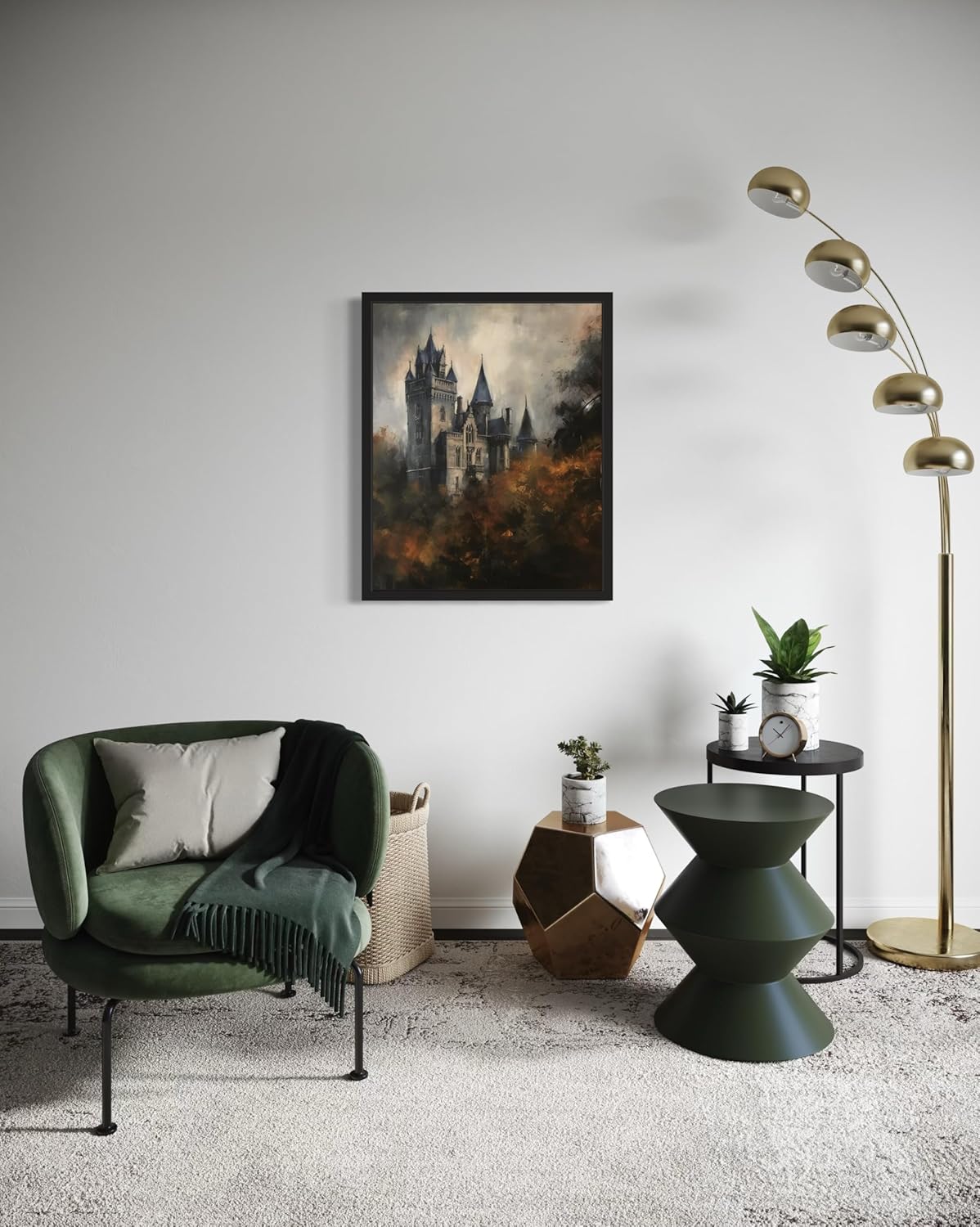 Old Castle Poster Art Print, Halloween Scary Vintage Wall Art Academia Spooky Painting Decoration for Horror Prints, Gothic Posters Bedroom Decor 89 (Old Castle, 8 x 10 inches, Unframed)