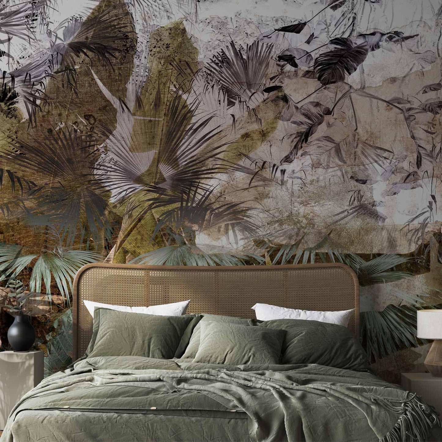 artgeist Wall Mural Tropical Leaves 193x138 in - XXL Peel and Stick Self-Adhesive Wallpaper Removable Large Sticker Foil Wall Decor Print Picture Design Jungle Nature Palm Green Leaves b-C-0789-a-a