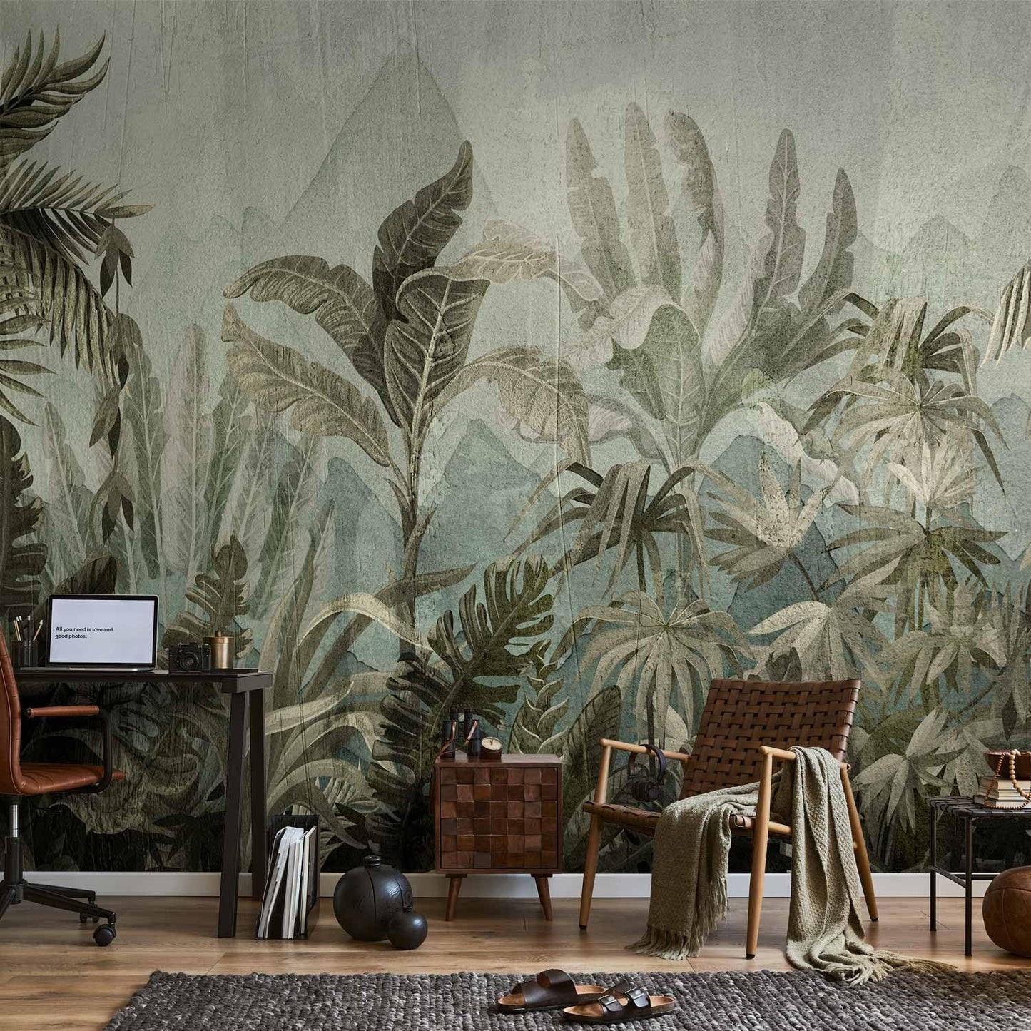 artgeist Wall Mural Leaves 79x55 in - XXL Non-Woven Wallpaper Fleece Wall Decor Photo Print Picture Image Design Nature Botanical Plants Palm Abstract b-C-0854-a-a