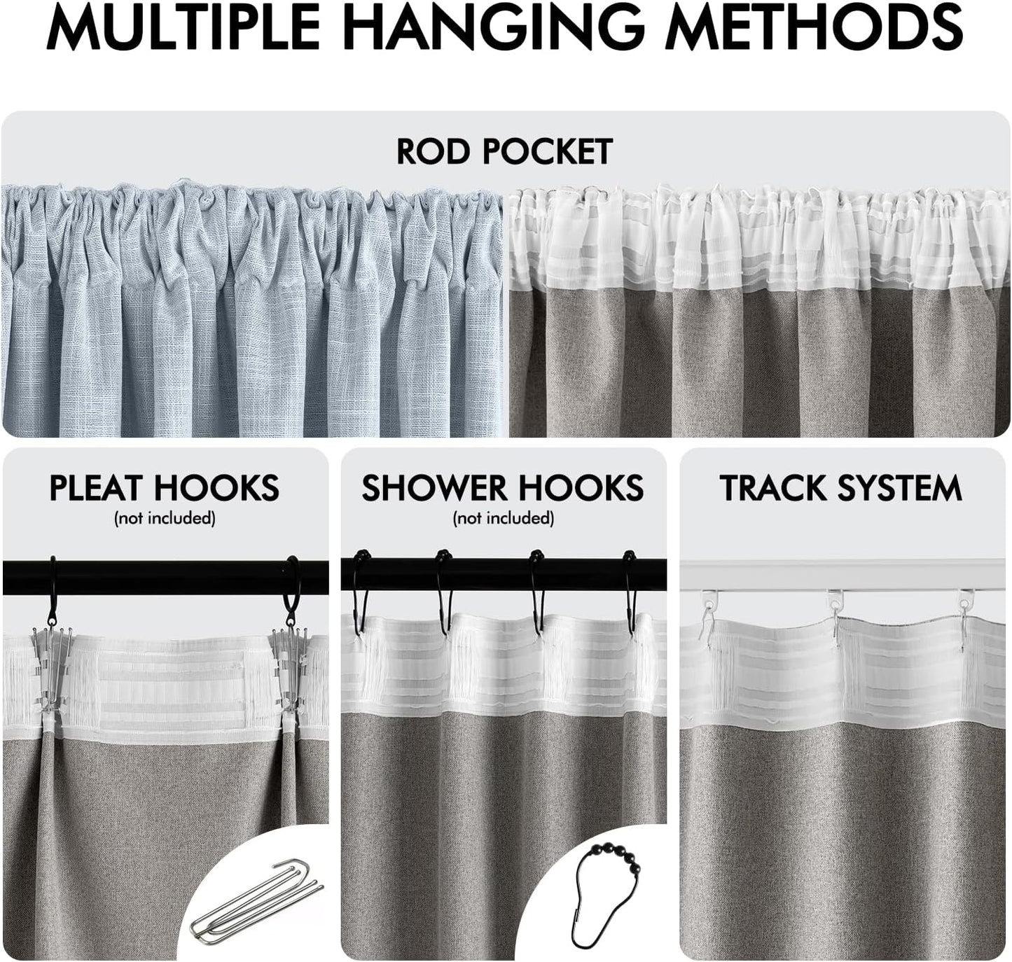 MIULEE Light Blue 100% Blackout Linen Curtains 84 Inch 2 Panels Set Double Sided No Coating Pleated Back Tab Black Out Long Thermal Insulated Pinch Pleat Bedroom Living Room Darkening Window Drapes