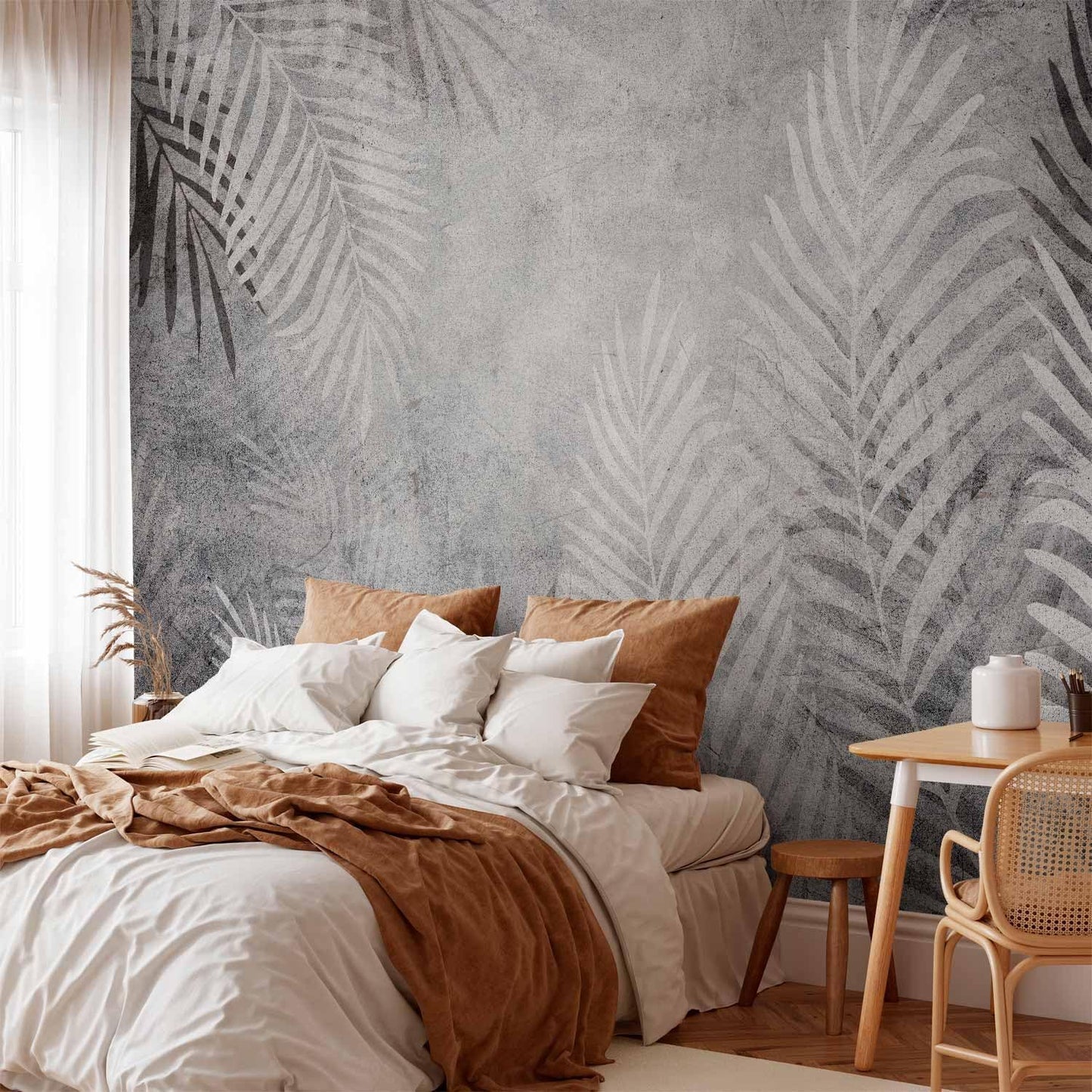 artgeist Wall Mural Leaves 173x124 in - Peel and Stick Self-Adhesive Wallpaper Removable Large Sticker Foil Wall Decor Print Picture Image Design Palm Abstract Nature Botanical b-C-0855-a-a
