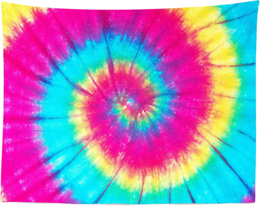 BELECO Tie Dye Tapestry Fabric Wall Hanging 60x50 Inch Groovy Sign Rainbow Tapestry Backdrop Colorful Spiral Tie Dye Party Decorations Tie Dye Art Tapestries for Bedroom Living Room Dorm Decor