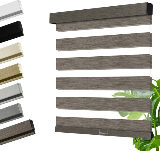 Cordless Zebra Blinds for Windows, Blackout Interior Blinds,Easy to Install,UV Protection,for Offices and Home,Custom Roller Shades, Solid White, 12" W x 88" H