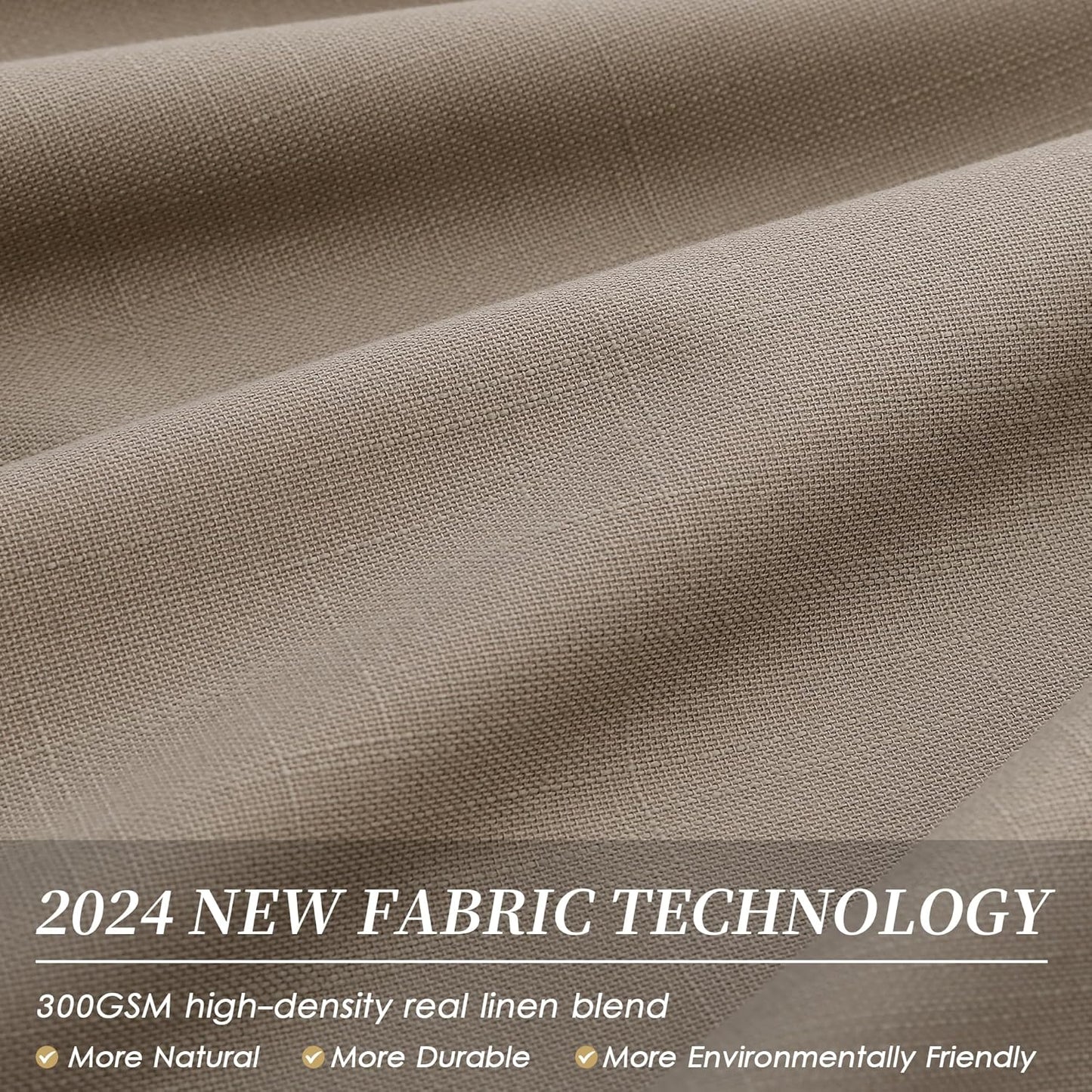 BOODII 63 Inch Blackout Curtains Linen Black Out Curtains for Bedroom 2 Panels Set Neutral Room Darkening Curtain Light Brown Thermal Insulated Curtain for Nursery Window Drapes Back Tab 52x63