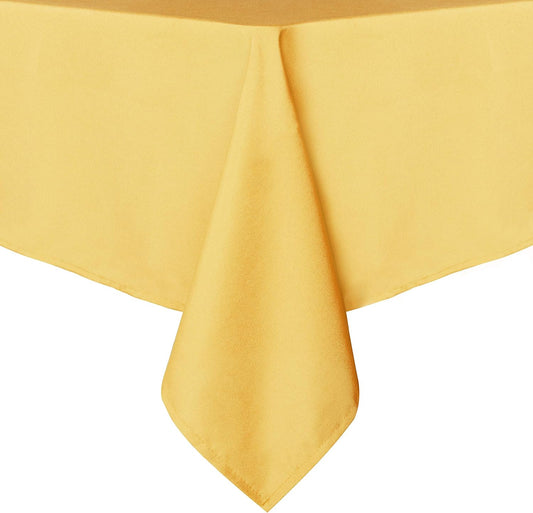 sancua Rectangle Tablecloth - 54 x 78 Inch - Stain and Wrinkle Resistant Washable Polyester Table Cloth, Decorative Fabric Table Cover for Dining Tables, Buffet Parties and Camping, Yellow