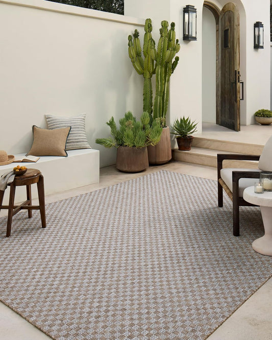 Loloi Amber Lewis Topanga Collection TOP-02 Natural/Silver 7'-10" x 10' Indoor/Outdoor Area Rug