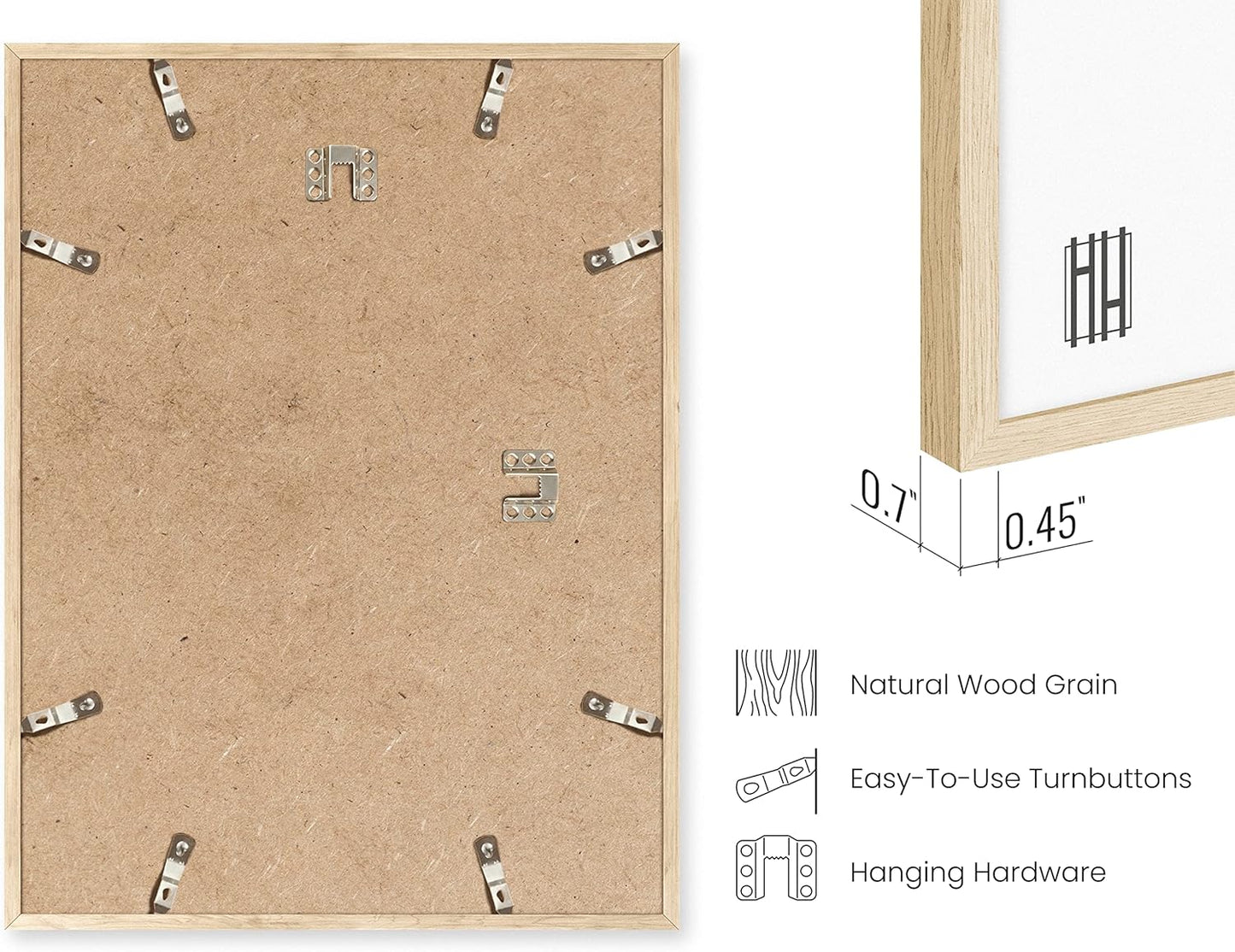 HAUS AND HUES Picture Frame, 12x18 inches, Beige, Set of 6, Wood, Gallery Wall Frame & Poster Frame