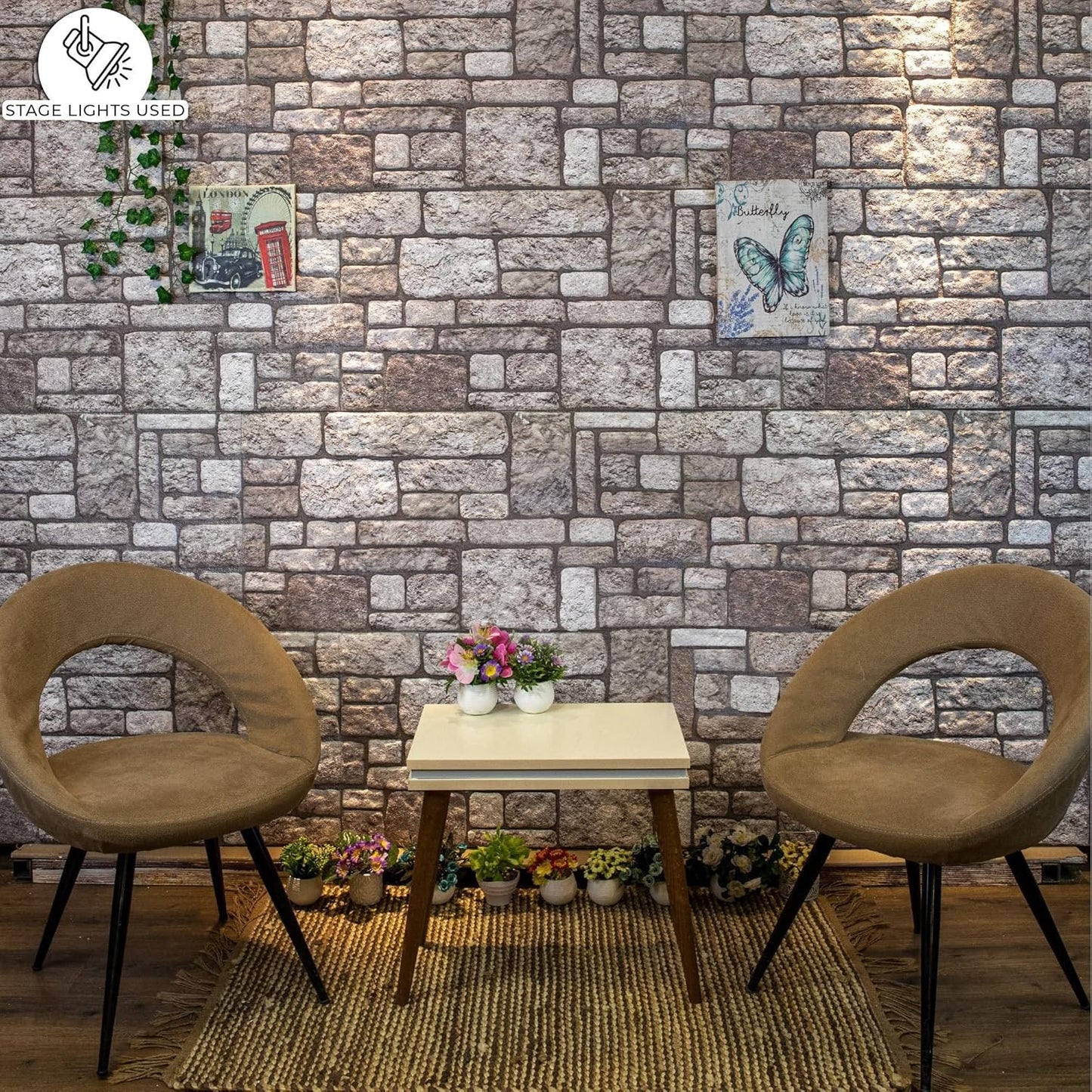Dundee Deco 3D Wall Panels Faux Brick - Cladding, Grey Stone Look Wall Paneling, Styrofoam Facing for Living Room, Kitchen, Bathroom, Balcony, Bedroom, Set of 10, Covers 53 sq ft