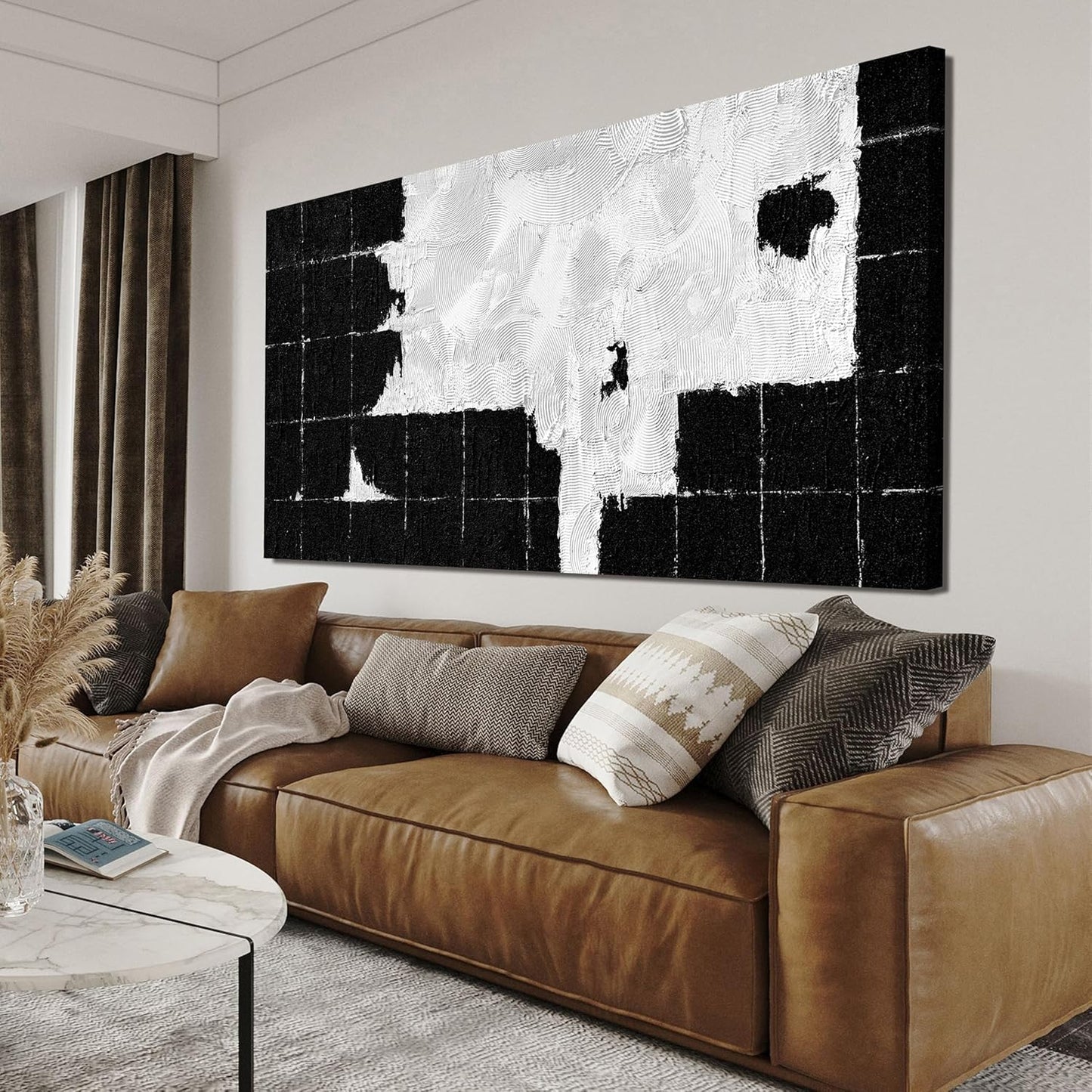 Canvas Wall Art Decor Wall Art Pictures for Living Room Black and White Wall Art Prints Abstract Canvas Art Wall Decor Modern Abstract Wall Art Textured Artwork for Walls Bedroom Office Decor 20"X40"