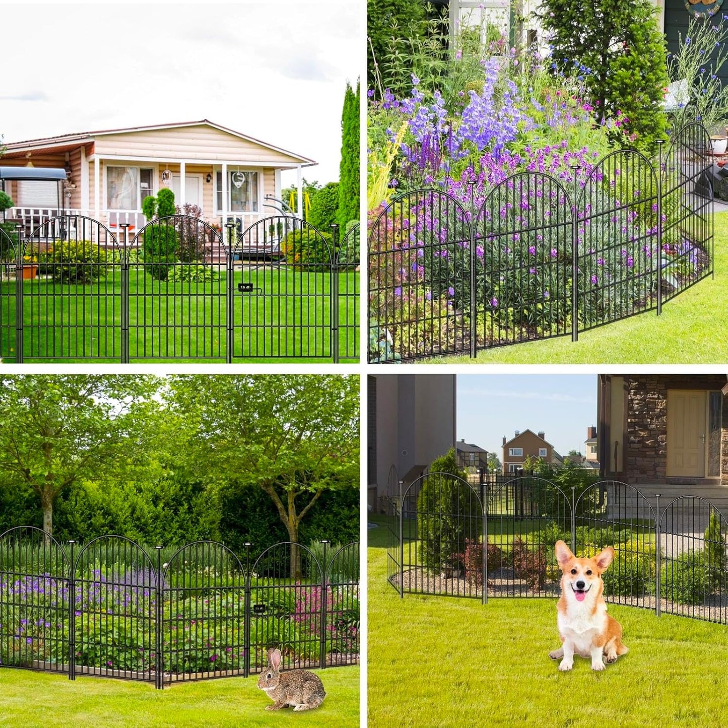 Garden Fencing 36 Inch High with Gate, 14 Panels Garden Fence Total 30.6 Ft(L),No Dig Animal Barrier, Rustproof Metal Wire Garden Fences and Borders for Dogs, Rabbits, Flower Bed Fencing
