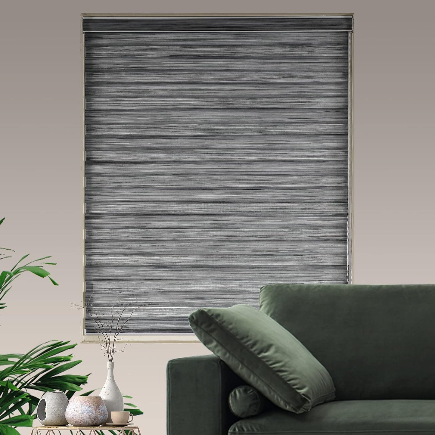 Zebra Blinds Window Blind Zebra Shade Blinds for Windows Roller Sheer Shades Privacy Light Filtering Shades for Home Kitchen Bathroom (Width 43'' X Height 72'' Grey)