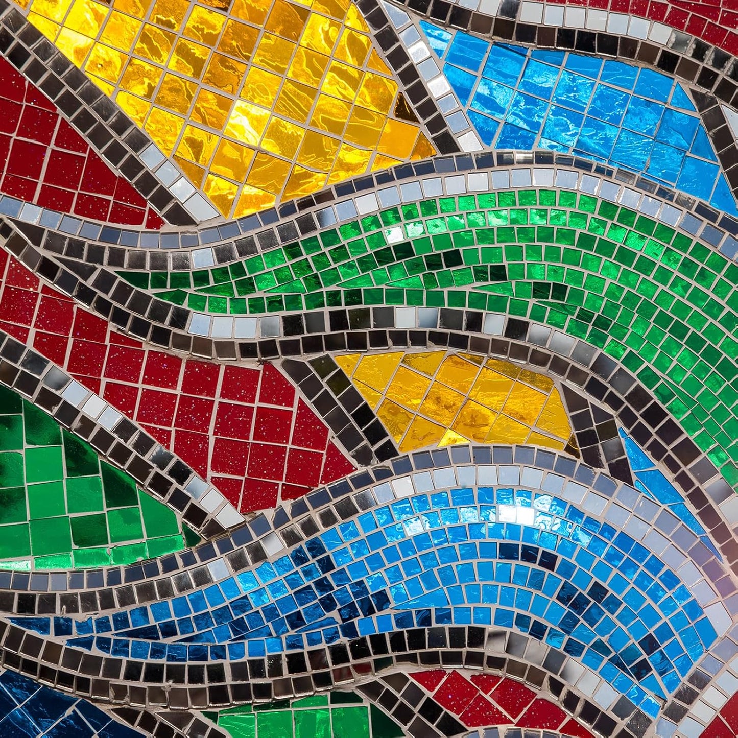 MECCANIXITY Self Adhesive Glass Mirror Mosaic Tiles 3200 Pcs 5 x 5 mm Disco Tiles for Craft Decoration Glass Mirror Disco Ball Silver 2 Pcs