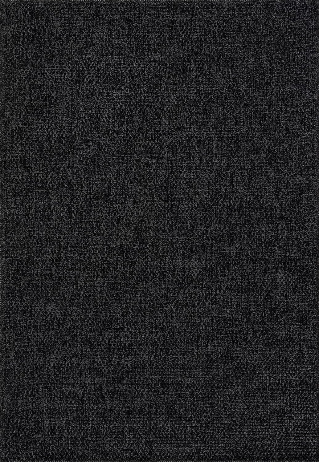 CAMILSON Easy Jute Rug 4x6, Indoor Outdoor Dark Gray Black Farmhouse Area Rugs for Living Room Patio and Kitchen Rug, Solid Boho Woven Design, Easy-Cleaning, Washable Outside Carpet Alfombras (4 x 6)