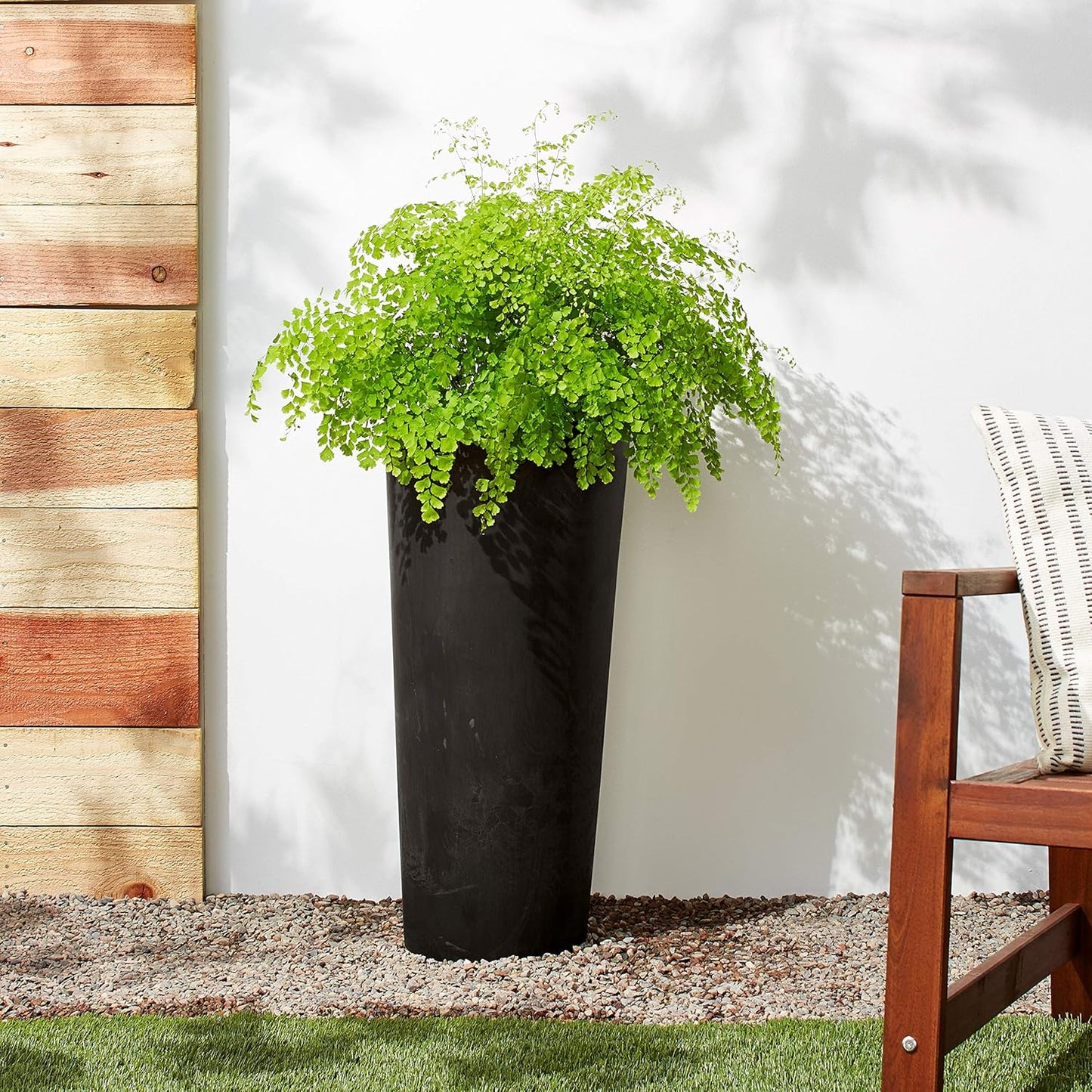 PSW S32BK Contempo Tall Round Planter, 13 by 13 by 28-Inch, Black